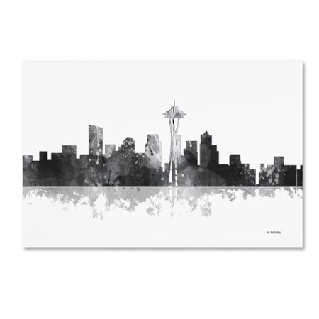 Marlene Watson 'Seattle Washington Skyline BG-1' Canvas Art,16x24